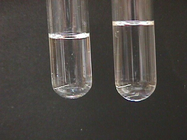 Acetone in water and carbon tetrachloride.
